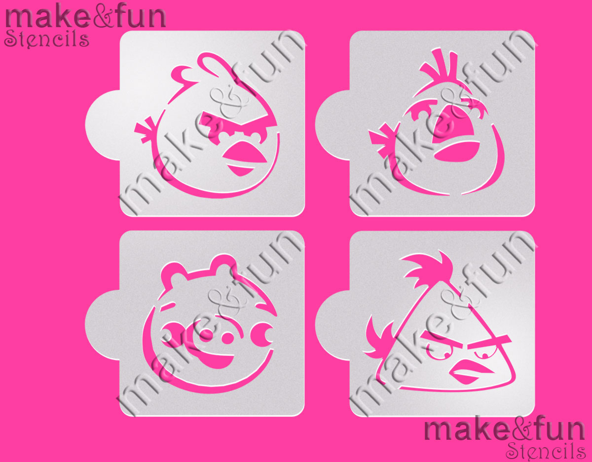 Στένσιλ angry birds 6,5cm 4τεμ