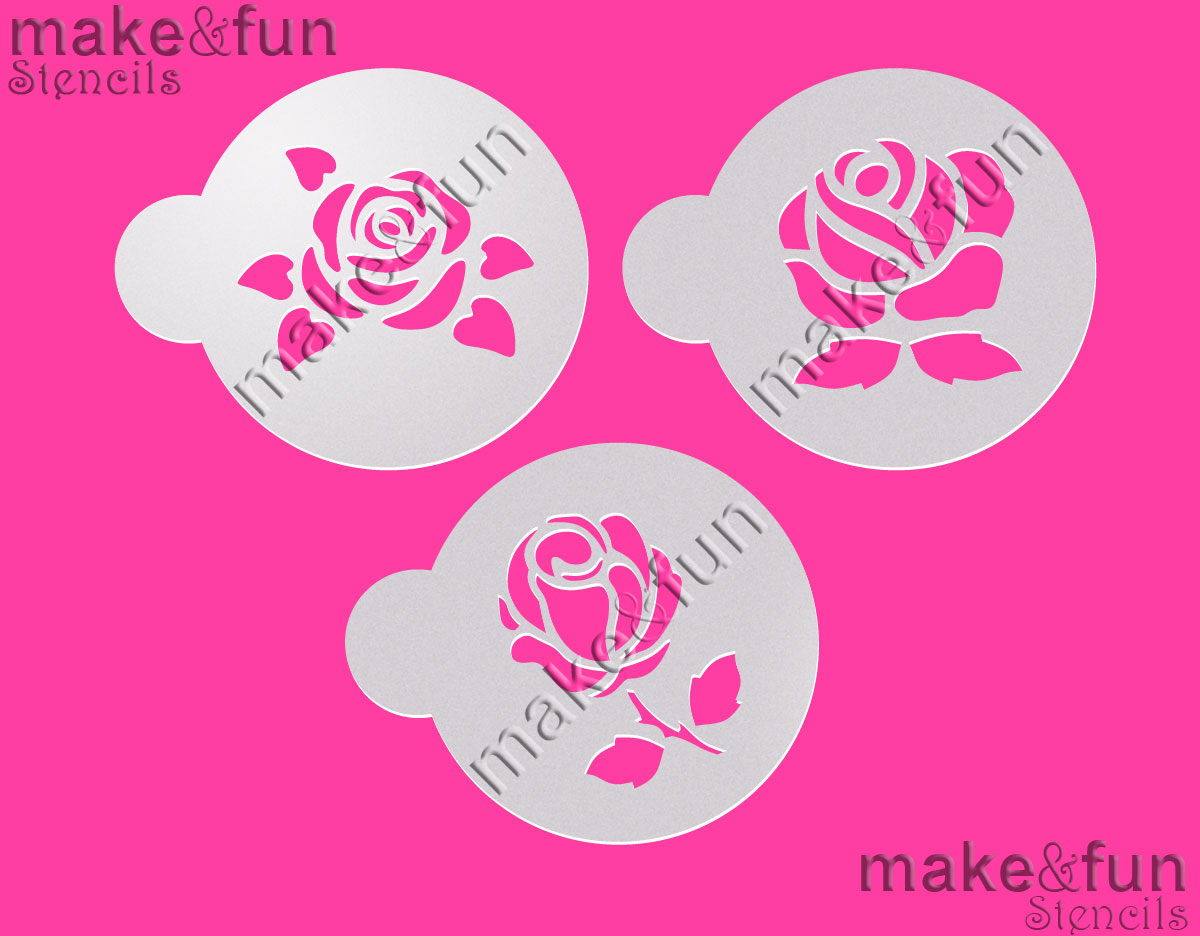 Στένσιλ τριαντάφυλλα 6,5cm 3τεμ