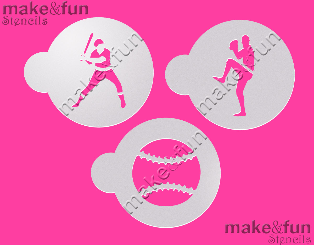 Στένσιλ baseball 6,5cm 3τεμ