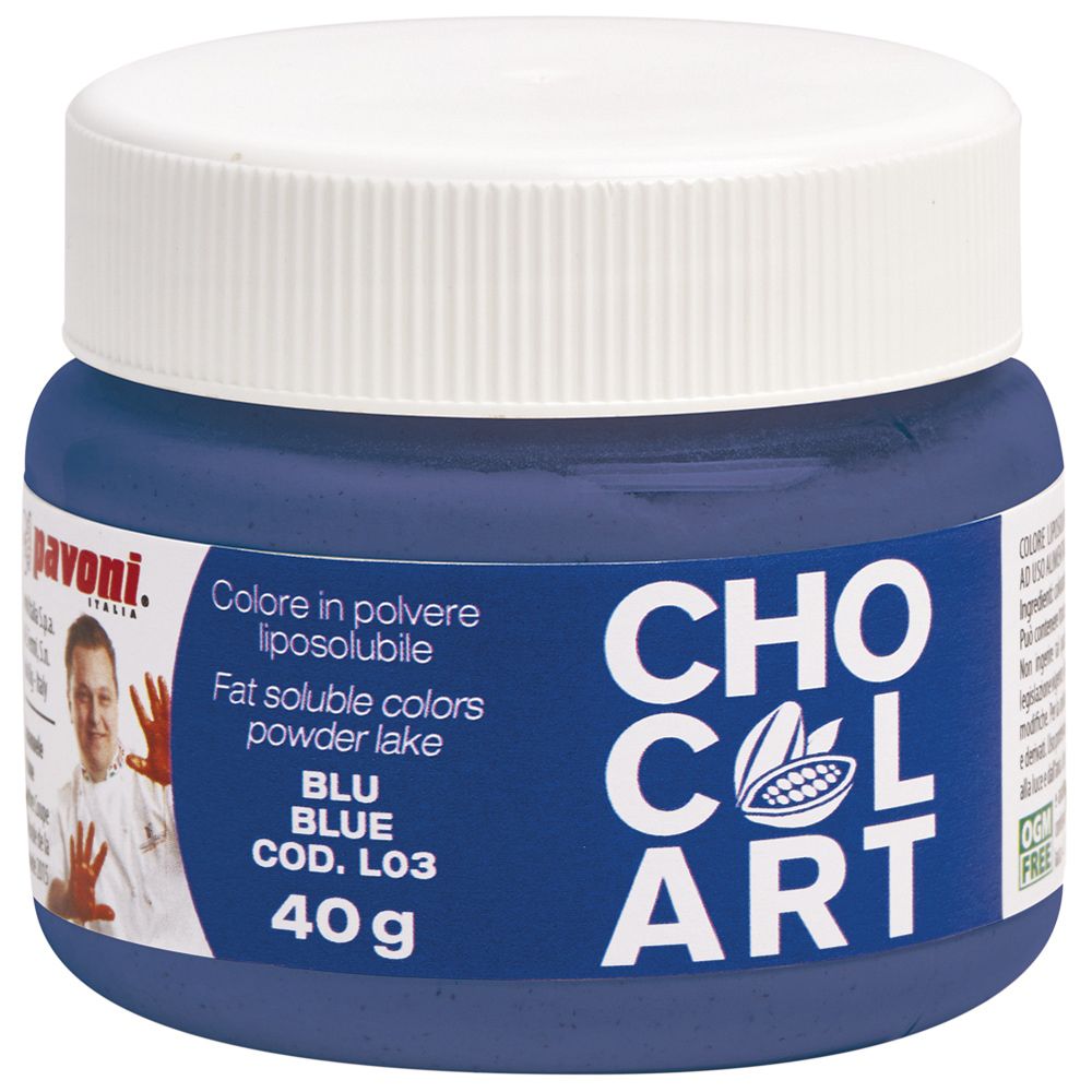 Χρώμα σοκολάτας μπλε 40γρ Pavoni