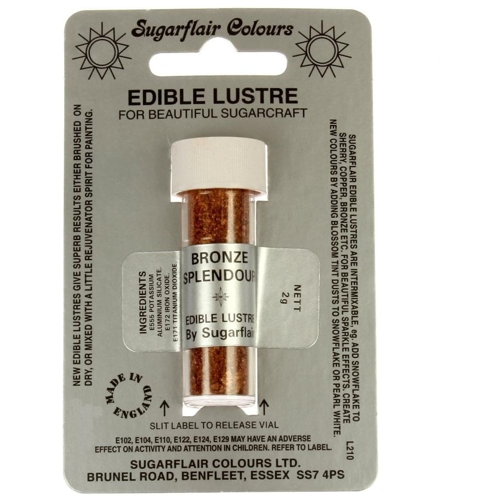 Χρώμα ζαχαροπλαστικής σκόνη μπρονζέ bronze splendour 2γρ Sugarflair