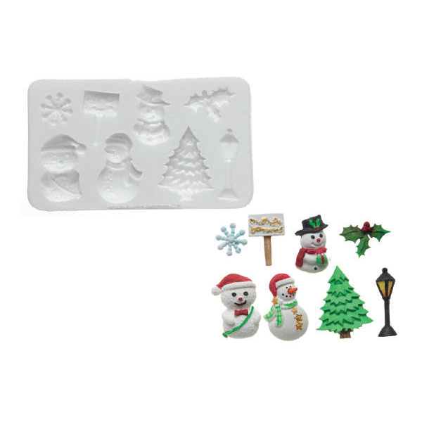 Καλούπι σιλικόνης χριστουγεννιάτικα χιονάθρωποι - δέντρα Silikomart