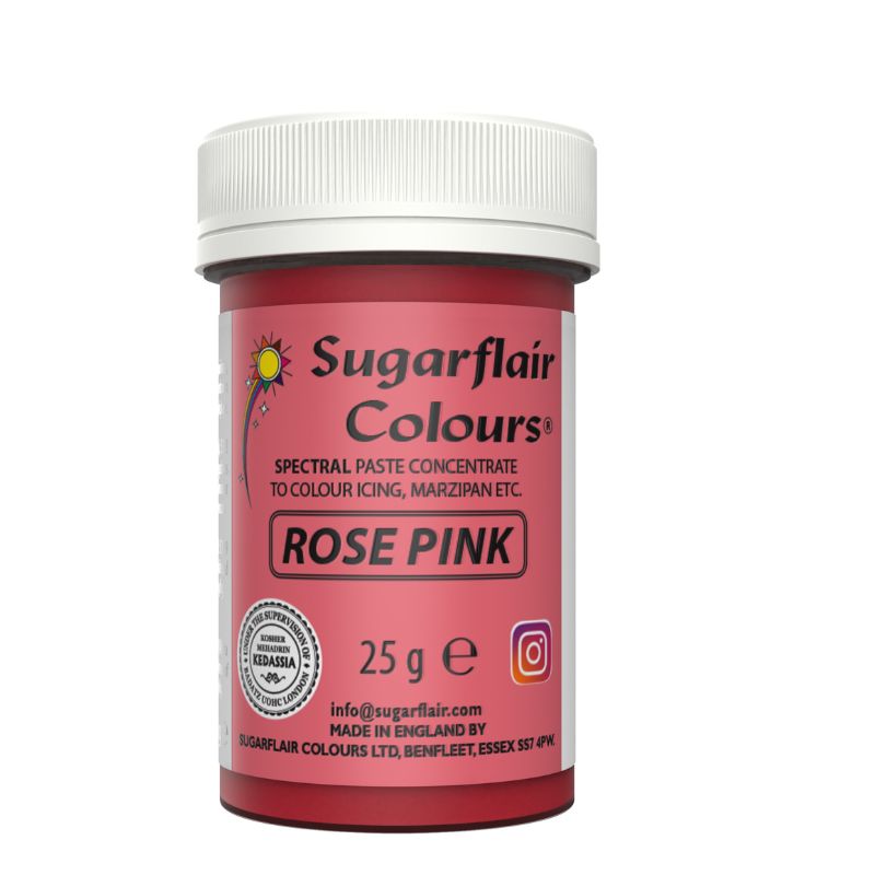 Χρώμα ζαχαροπλαστικής πάστα ροζ rose pink 25γρ Sugarflair