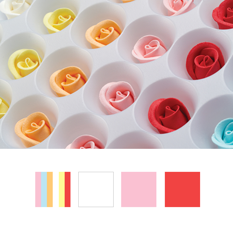 Τριαντάφυλλα πολύχρωμα 2,5cm 72τεμ Sugart