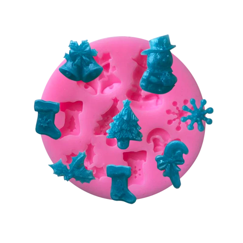 Καλούπι σιλικόνης χριστουγεννιάτικα σχεδιάκια 8τεμ