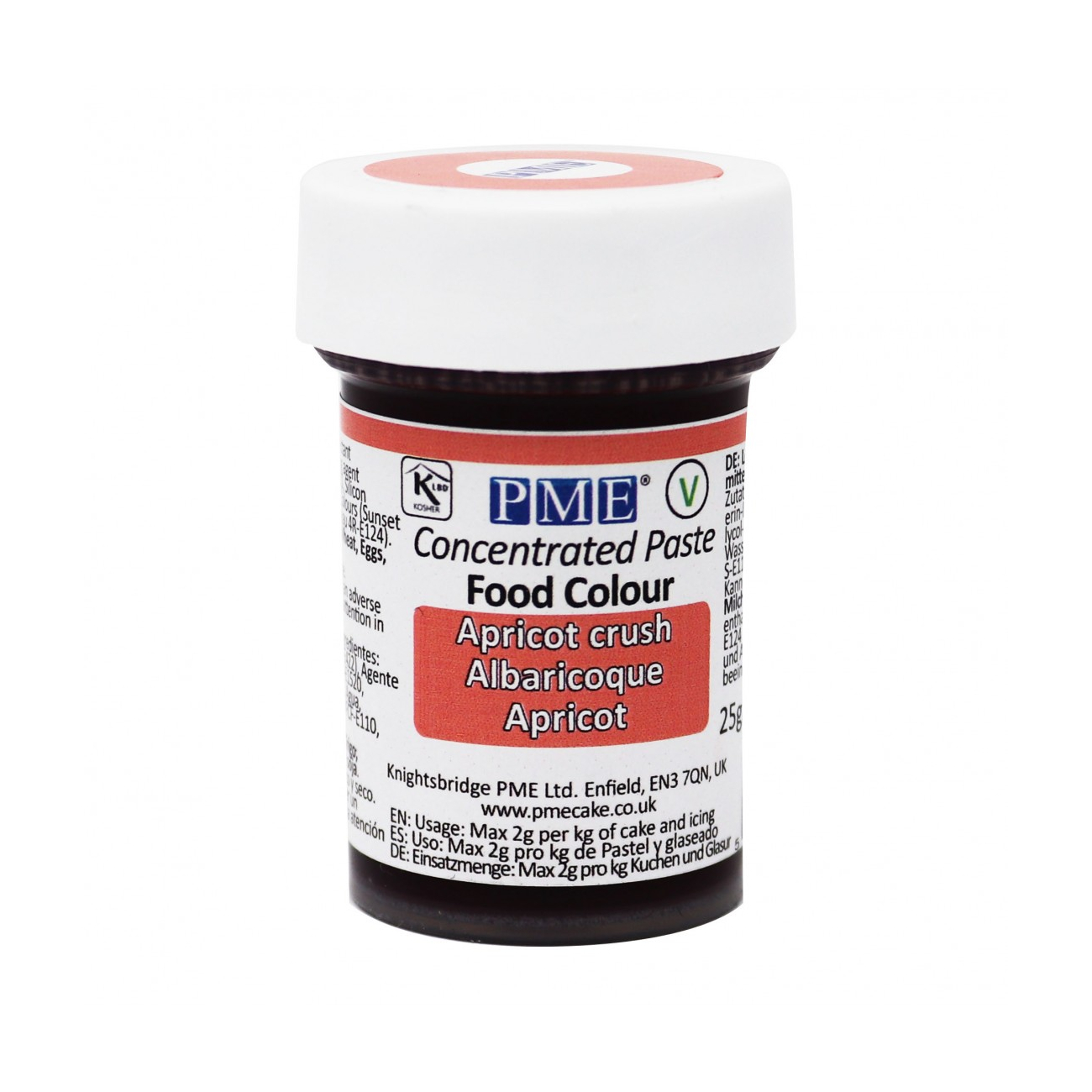Χρώμα ζαχαροπλαστικής πάστα πορτοκαλί apricot 25γρ PME