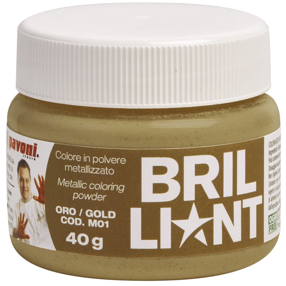 Χρώμα ζαχαροπλαστικής σκόνη χρυσό gold 40γρ Pavoni