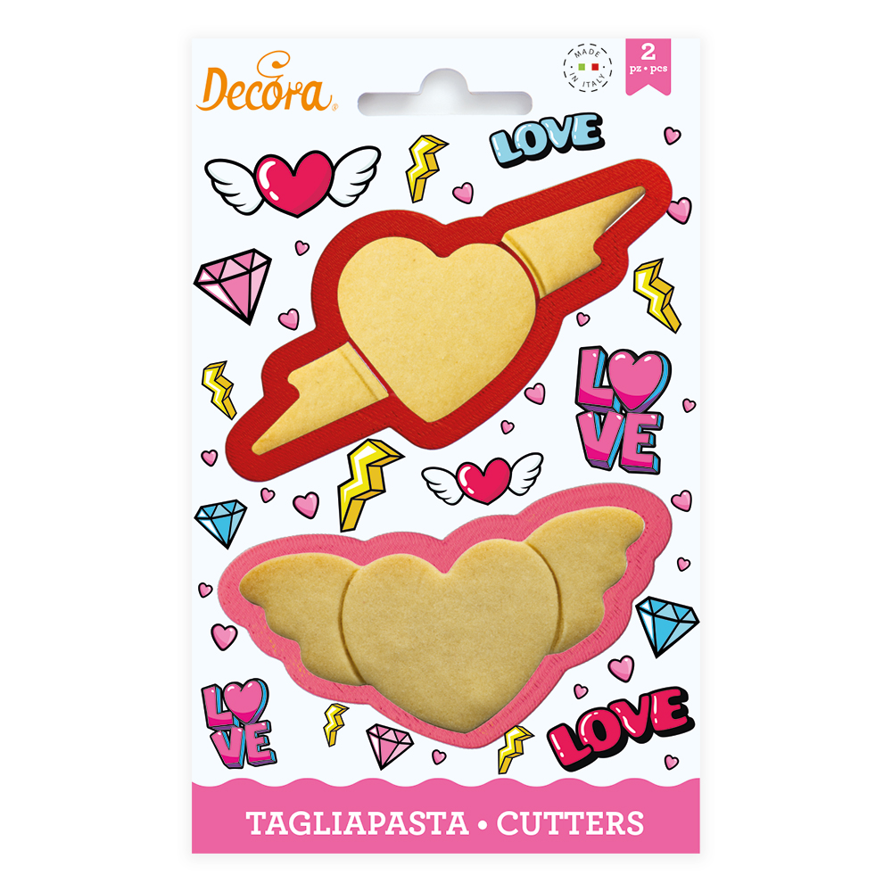 Κουπάτ καρδιές love 10-12cm 2τεμ Decora