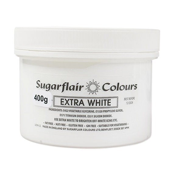 Χρώμα ζαχαροπλαστικής πάστα λευκό extra 400γρ Sugarflair