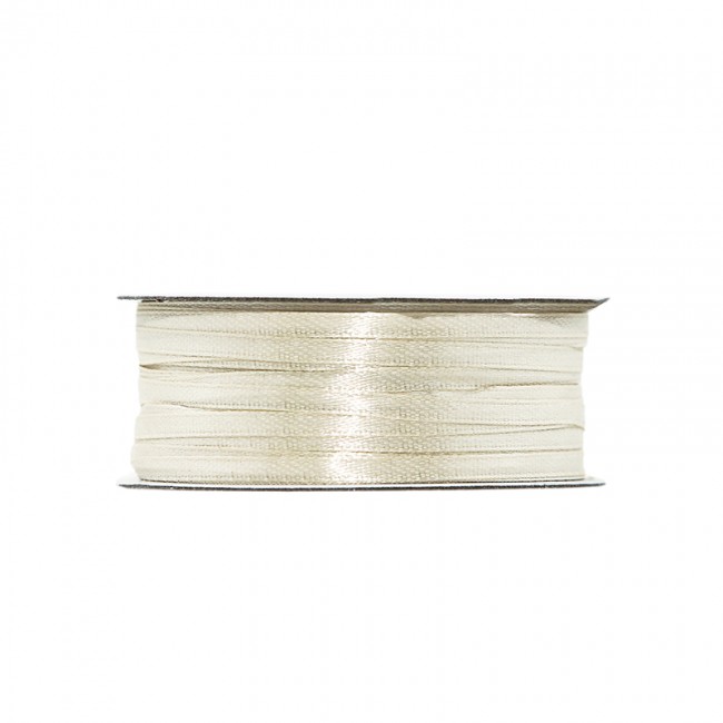 Κορδέλα σατέν λευκό 3mm 100m διπλής όψης