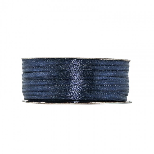 Κορδέλα σατέν μπλε σκούρο 3mm 100m διπλής όψης