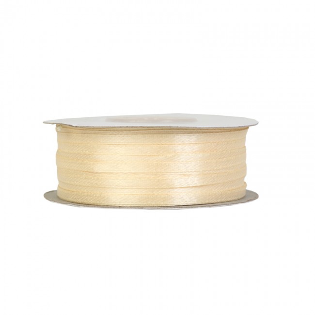 Κορδέλα σατέν ιβουάρ 3mm 100m διπλής όψης