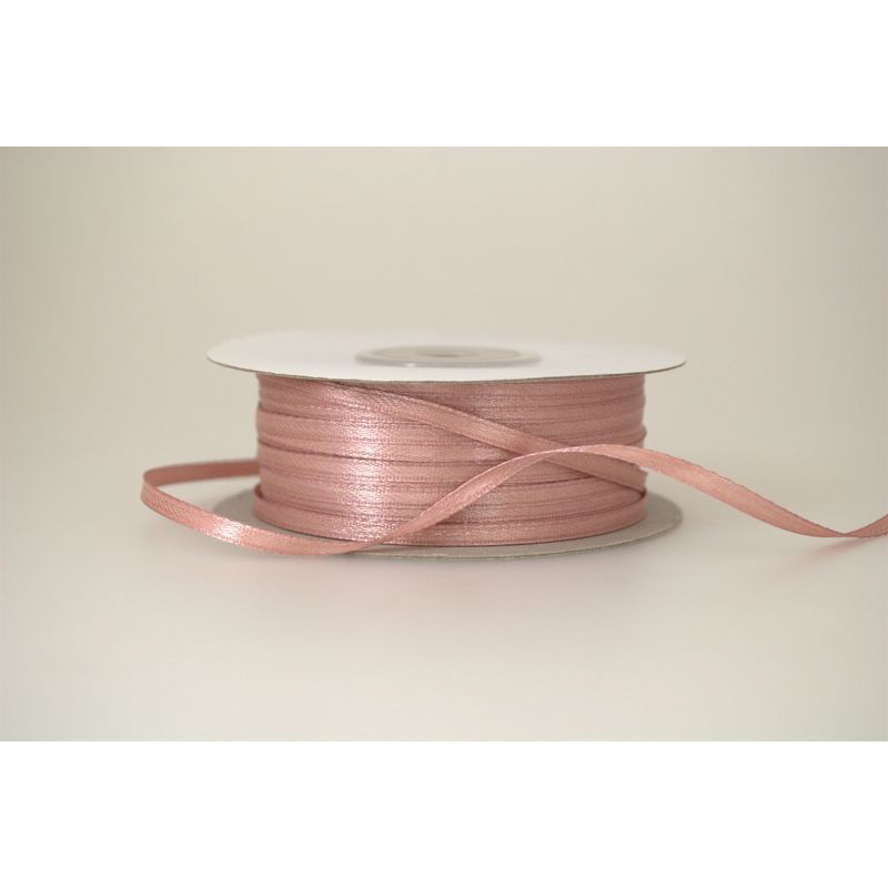 Κορδέλα σατέν ροζ old 3mm 100m διπλής όψης