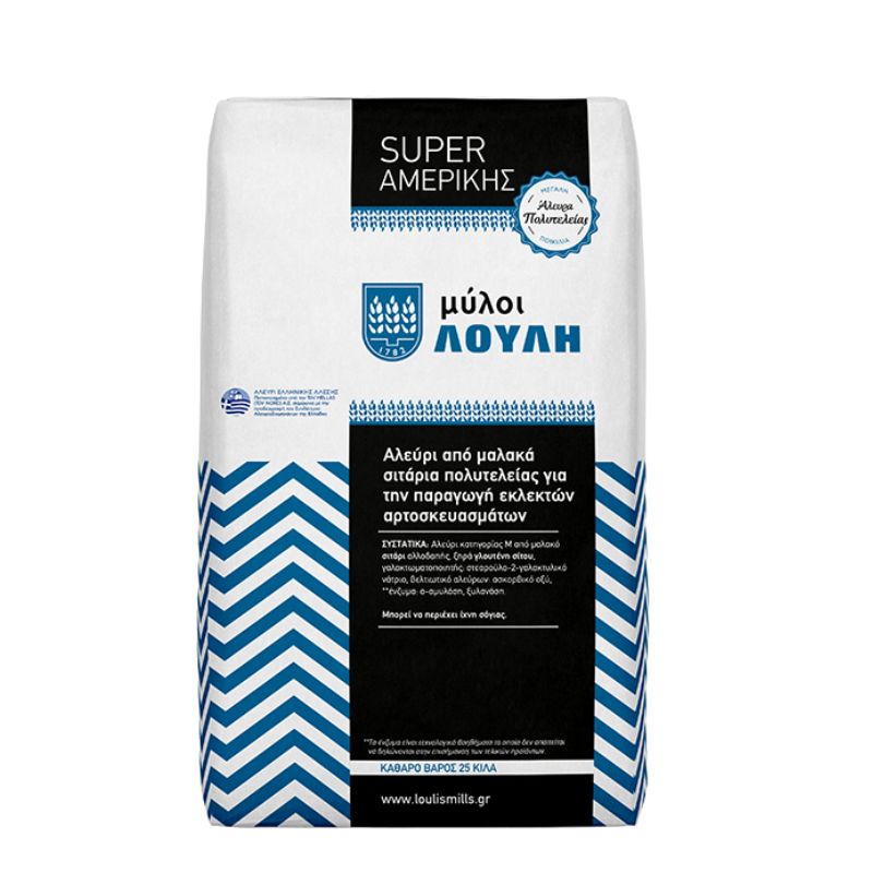 Αλεύρι για τσουρέκι τύπου Αμερικής 25 κιλά Μύλοι Λούλη