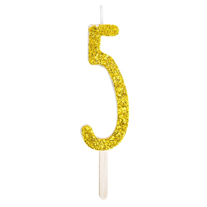 Κερί 5 χρυσό 8cm PME