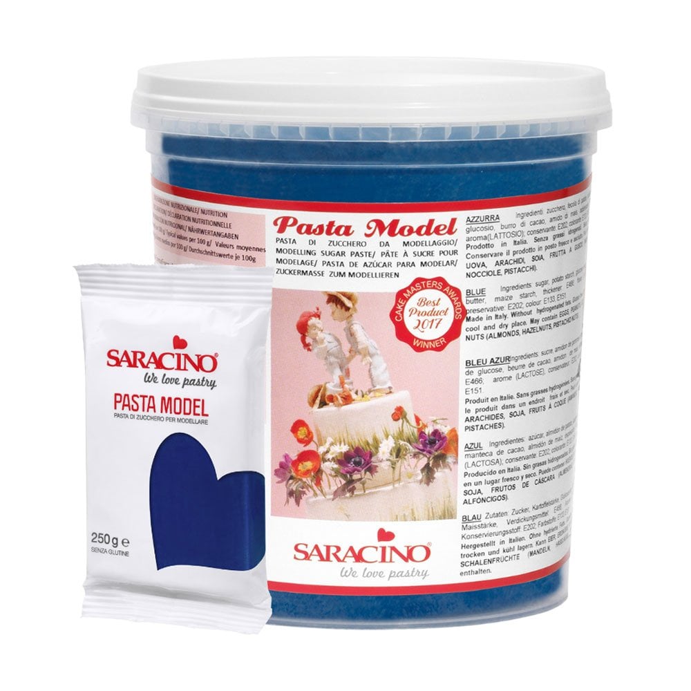 Ζαχαρόπαστα μοντελισμού μπλε navy 1 κιλό Saracino