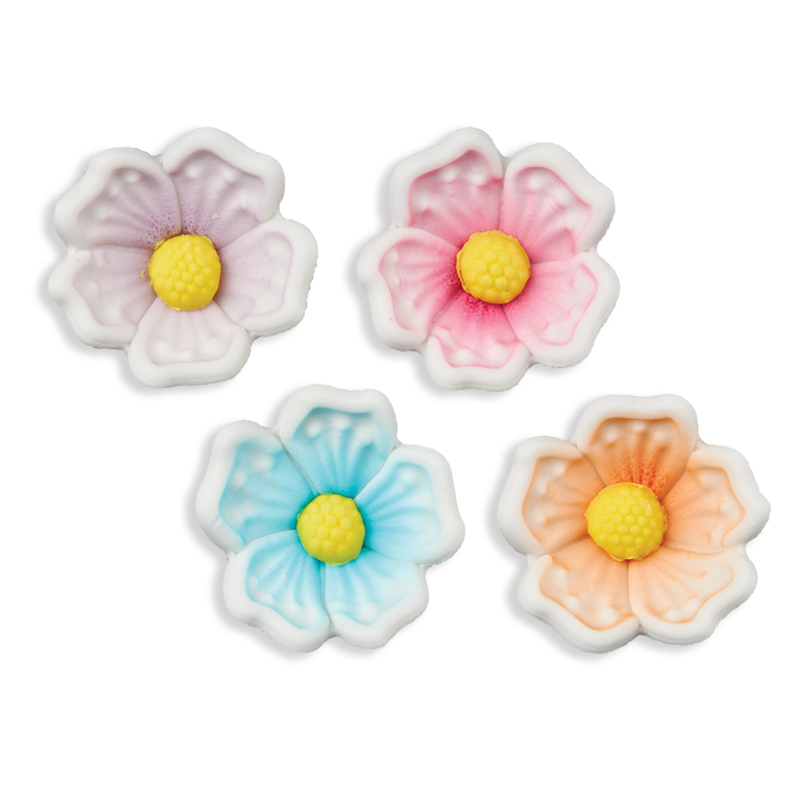 Λουλούδια πολύχρωμα 3d 3cm 144τεμ Sugart