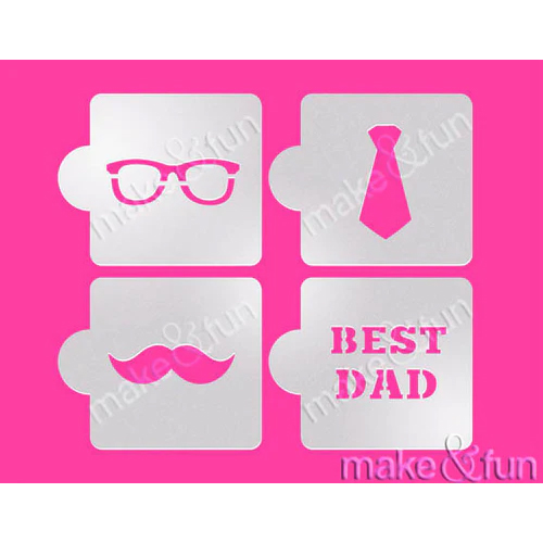 Στένσιλ best dad 6,5cm 4τεμ