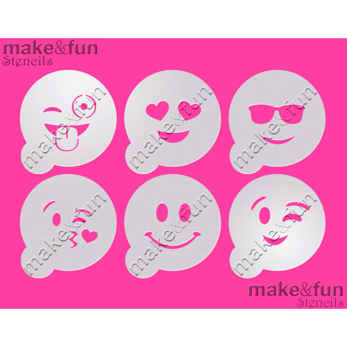 Στένσιλ emoji 6,5cm 6τεμ