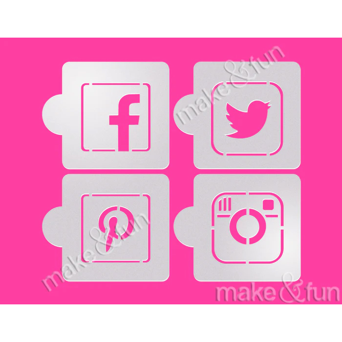 Στένσιλ social media 6,5cm 4τεμ