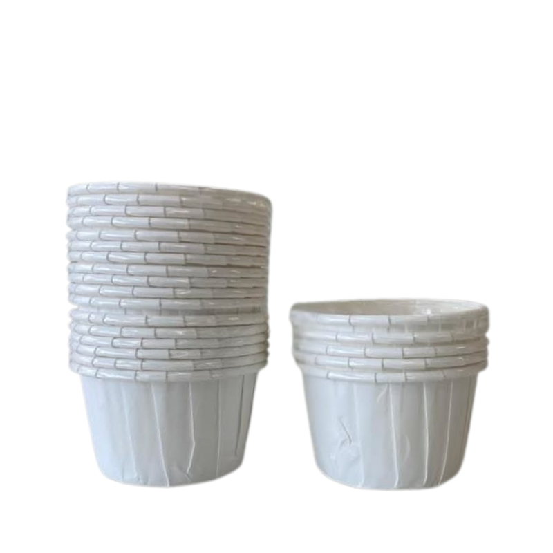 Θήκες cupcake σταθερές mini λευκό 3,8cm 100τεμ