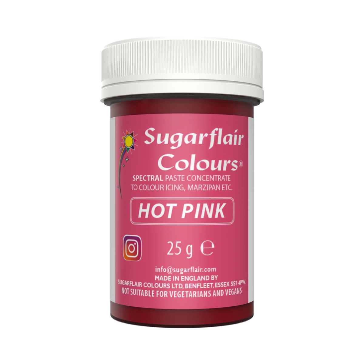 Χρώμα ζαχαροπλαστικής πάστα ροζ hot pink 25γρ Sugarflair