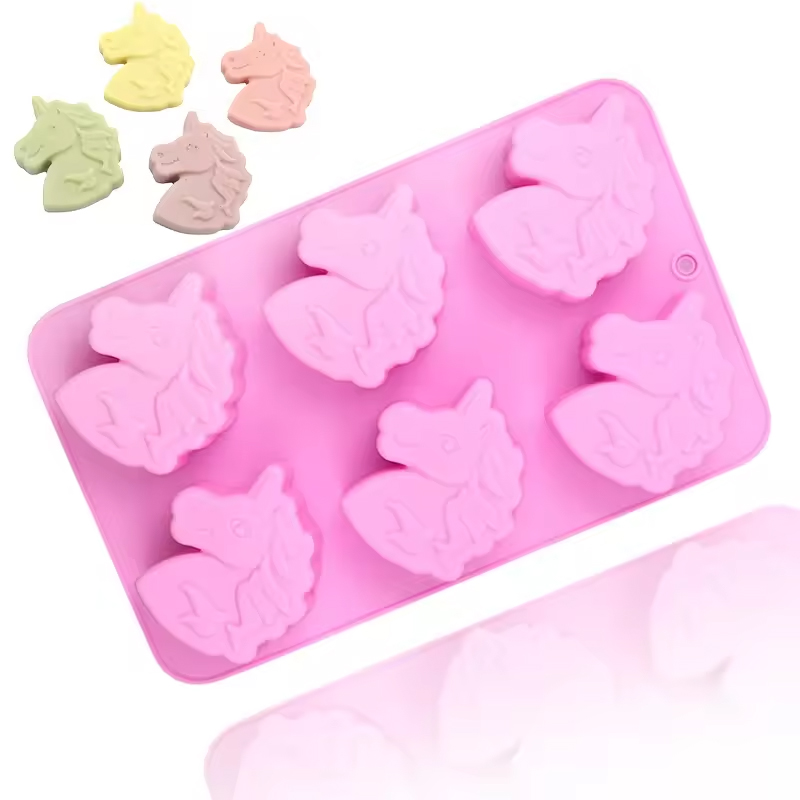 Φόρμα σιλικόνης μονόκεροι 7,5x6,2cm 6τεμ