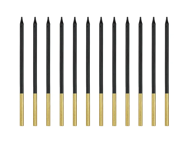 Κεριά μαύρα 14cm 12τεμ PartyDeco