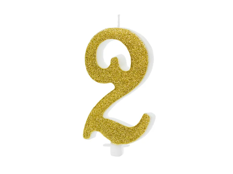 Κερί 2 χρυσό 10cm PartyDeco