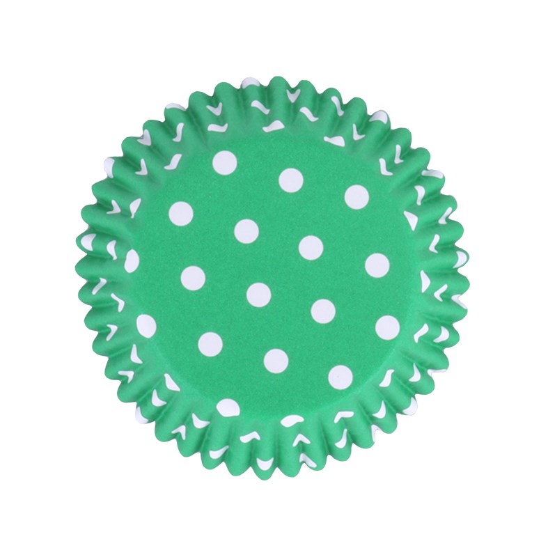 Θήκες cupcake πράσινο πουά 5cm 30τεμ PME