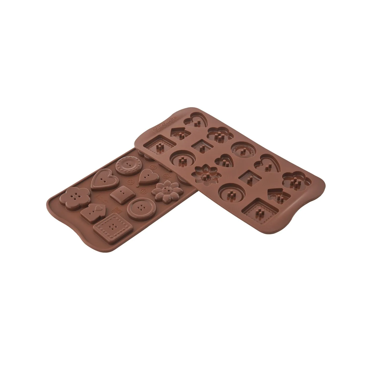 Φόρμα σιλικόνης κουμπιά διάφορα σχέδια 15x3ml  Silikomart