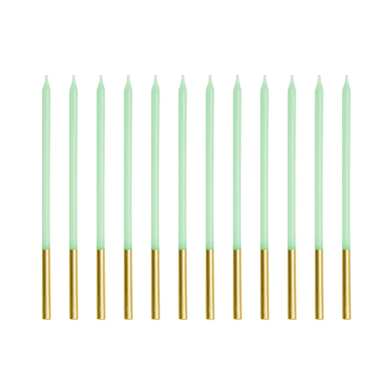 Κεριά βεραμάν μέντα 14cm 12τεμ PartyDeco