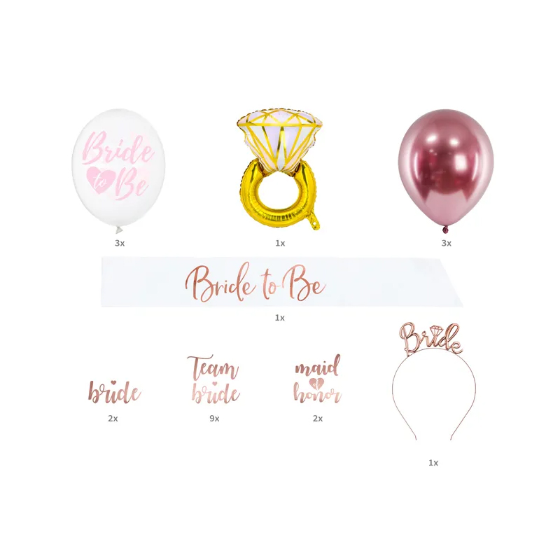 Σετ για μπάτσελορ νύφης χρυσό- ροζ χρυσό 23τεμ PartyDeco