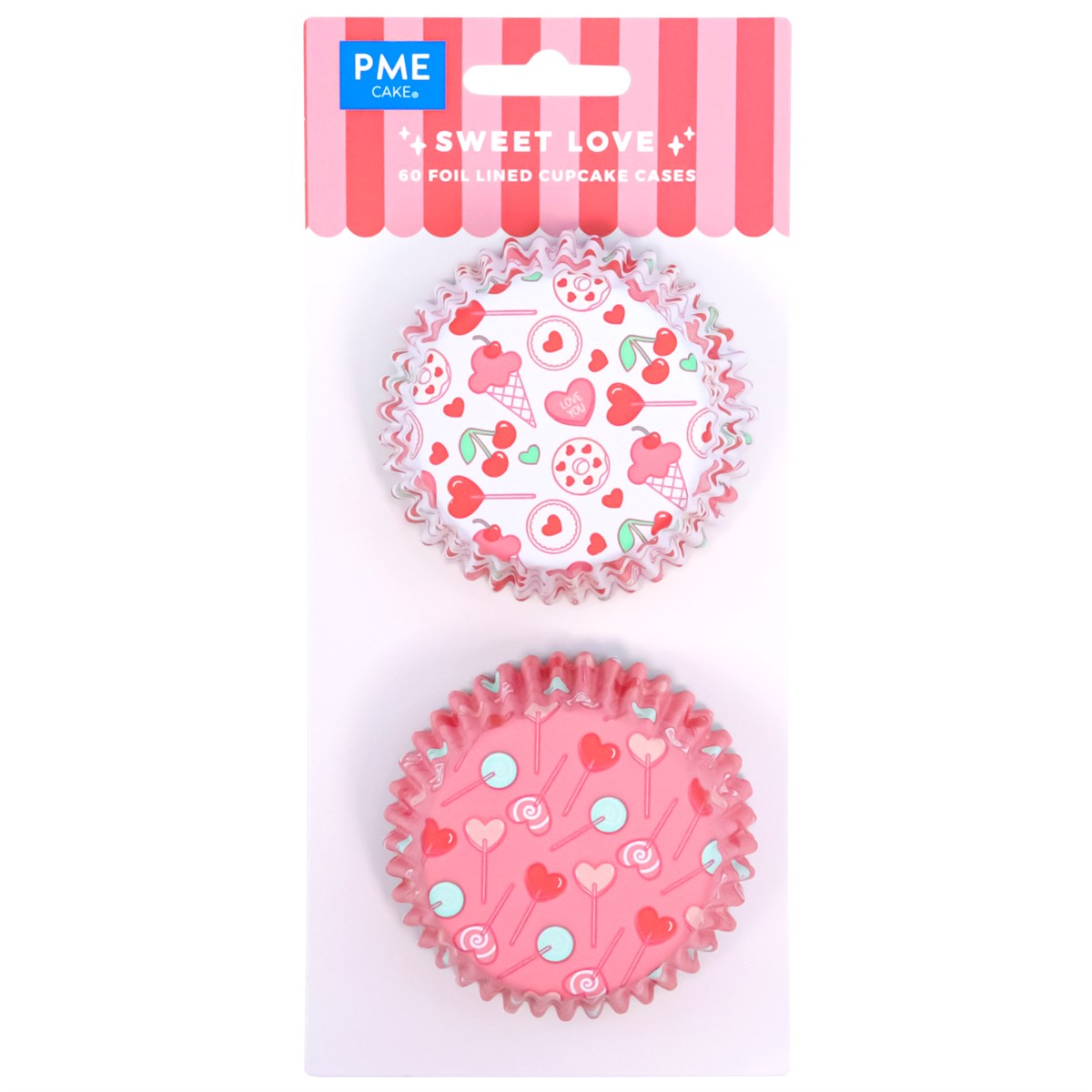 Θήκες cupcake Sweet Love 5cm 60τεμ PME