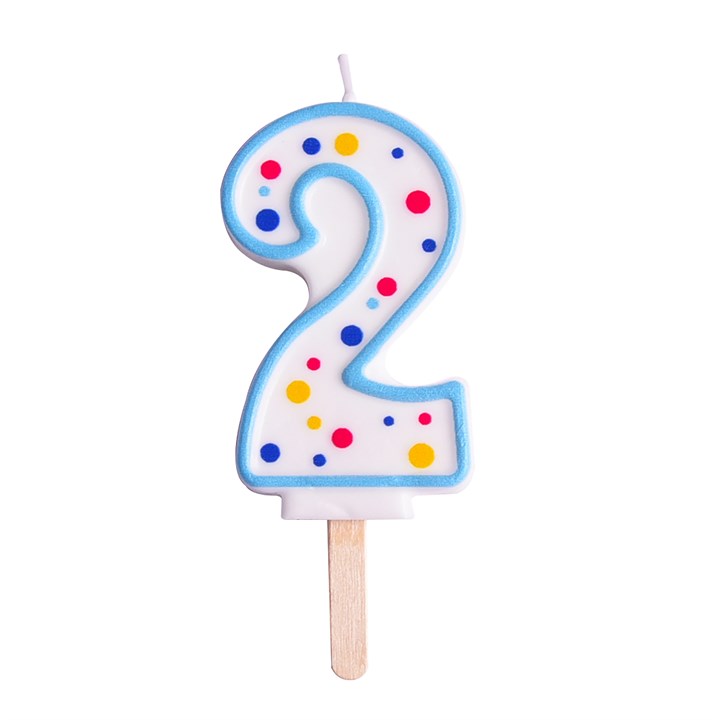 Κερί 2 γαλάζιο πουά 6,4cm PME