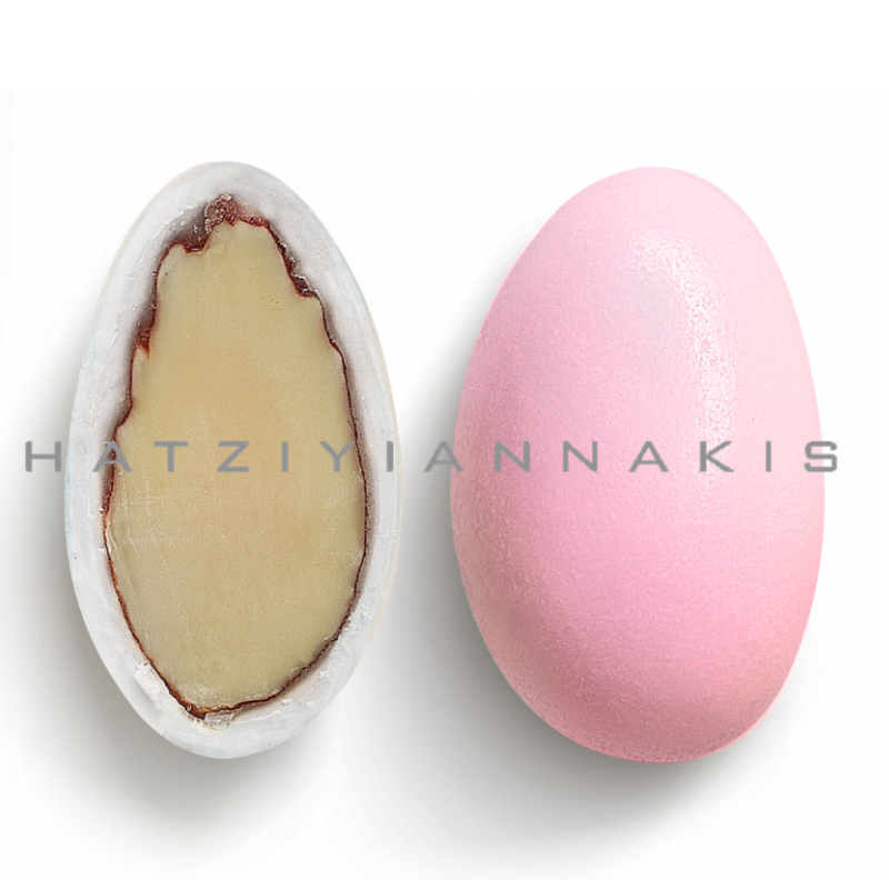 Κουφέτα αμυγδάλου κλασικό ροζ ανοιχτό ματ 1 κιλό Χατζηγιαννάκη