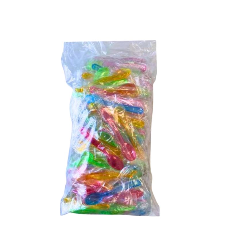 Κουταλάκια πολύχρωμα 12,5cm πλαστικά συσκευασμένα 1 κιλό