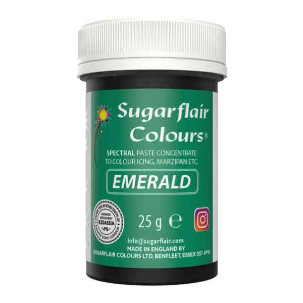 Χρώμα ζαχαροπλαστικής πάστα πράσινο emerald 25γρ Sugarflair