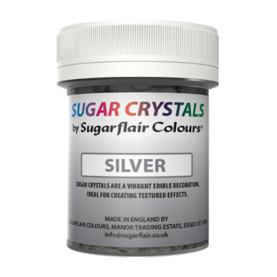Sugar crystals κρύσταλλοι ζάχαρης ασημί 45ml Sugarflair