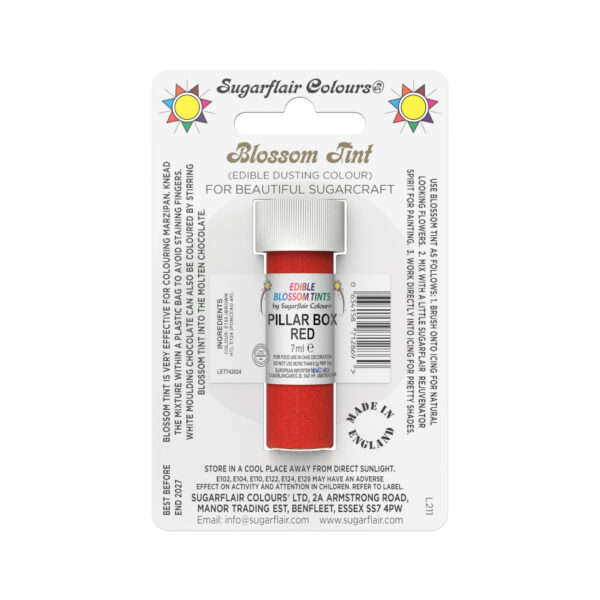 Χρώμα σκόνη κόκκινο pillar box 7ml Sugarflair