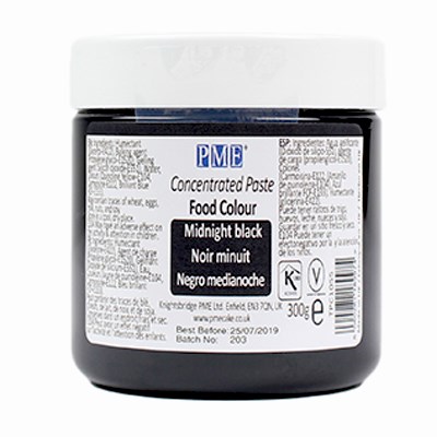 Χρώμα ζαχαροπλαστικής πάστα μαύρο black 300γρ PME