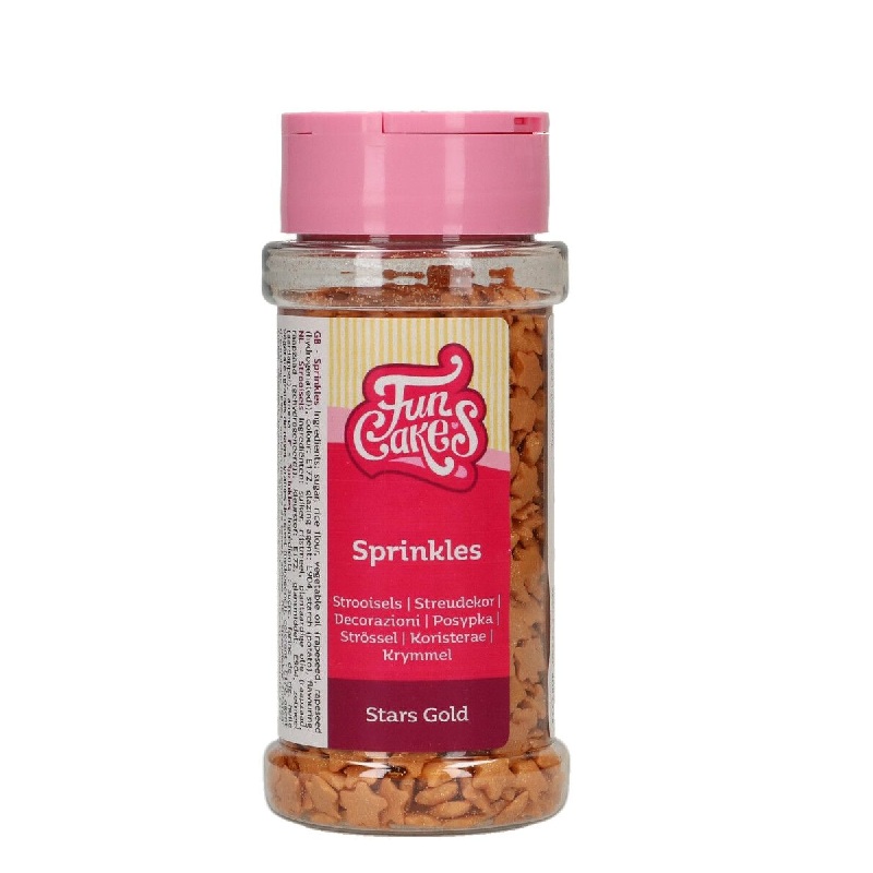 Sprinkles αστεράκια χρυσά 50γρ Funcakes