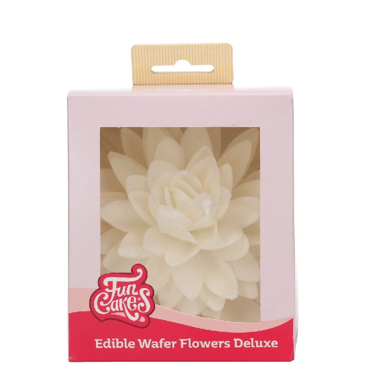 Παιώνια βάφλας λευκή μεγάλη Deluxe Funcakes