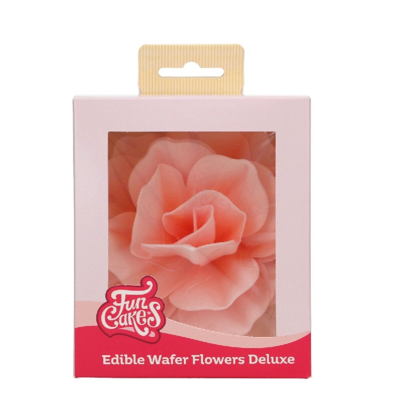 Λουλούδι βάφλας Pastella ροζ μεγάλο Funcakes