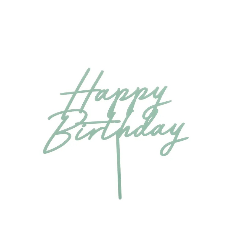 Topper Happy Birthday πράσινο ανοικτό ακρυλικό 16cm PartyDeco