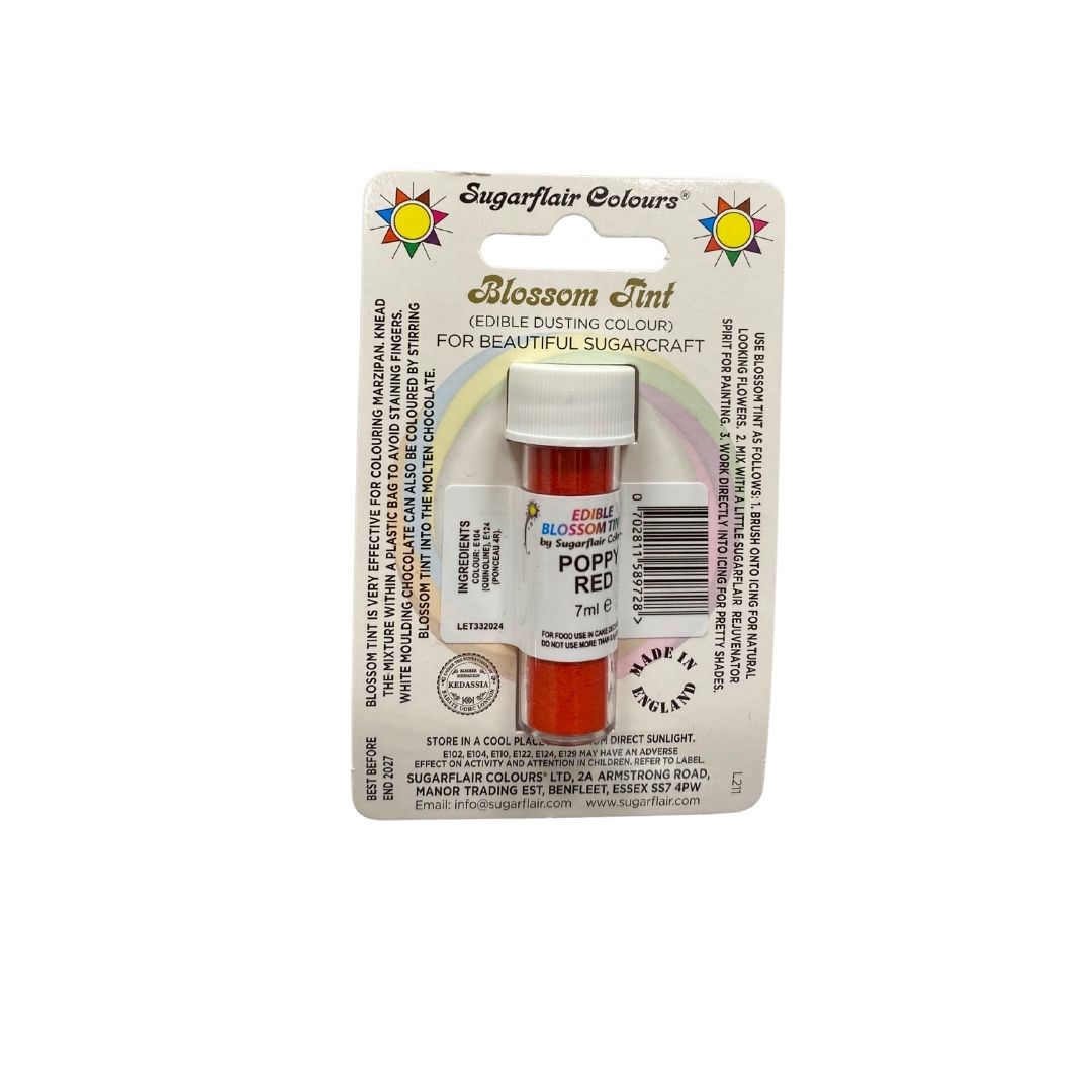 Χρώμα σκόνη κόκκινο poppy red σκόνη 7ml Sugarflair