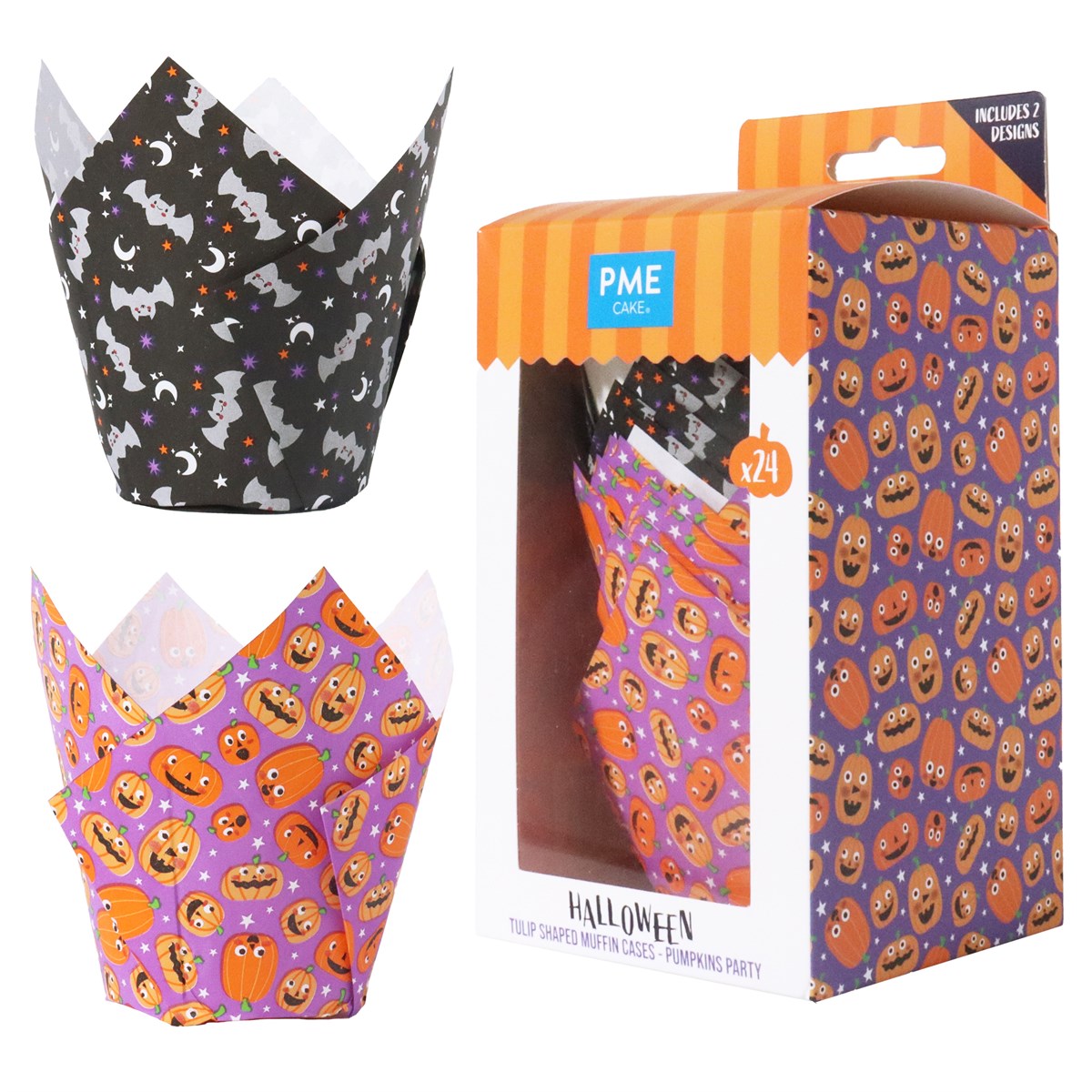 Θήκες για muffin τουλίπες Pumpkin Party 24τεμ PME